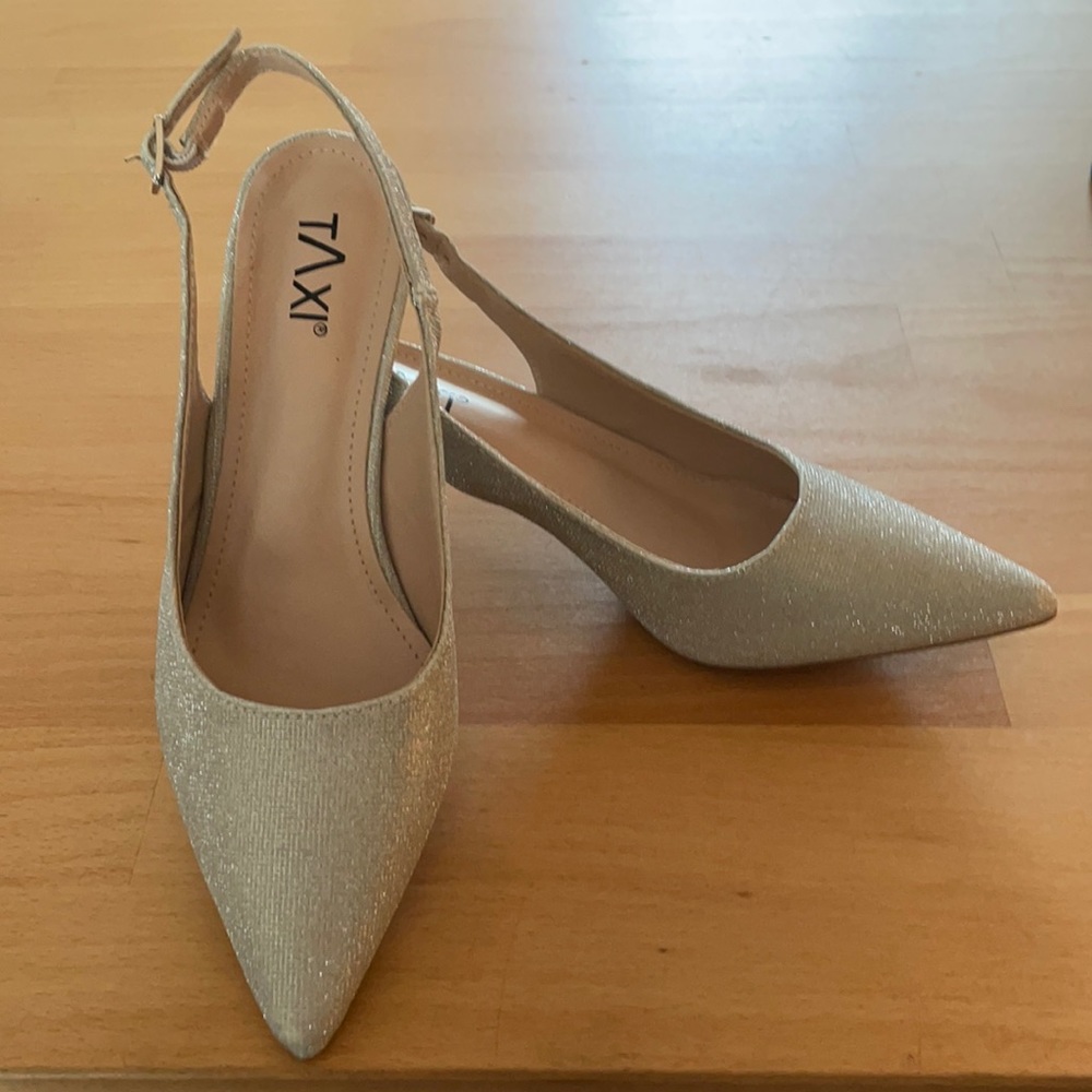 Brand new silver glitter heels